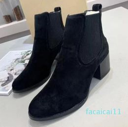 Round Toes Ankle Boots Stiletto Short luxury brand designer woman Shoes size