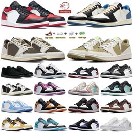 New 2024 1 Low 1S Mens Basketball Shoes Cactus X Golf Olive Reverse Mocha Phantom Black Toe Game Royal Cardinal Red Men Women Trainers Sports Sneakers