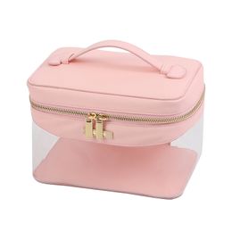 Mini cosmetic bag light luxury Korean version of high sense compact and exquisite PU transparent cosmetic bag wholesale CCJ3001