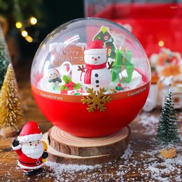Festive Supplies 2023 Christmas Plastic Hug Bucket Snowman Santa Claus PVC Decoration Double-layer Gift Box Street Sign Cake Cupcake