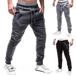 Men's Pants Mens Gym Jogging Stacked Tracksuit Slim Fit Elastic Waist Trousers Joggers Skinny Drawstring Casual Sports Bottoms Clothes