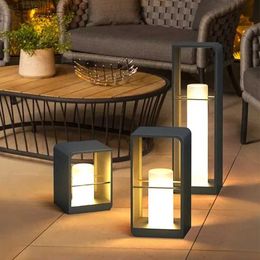 Lawn Lamps Garden Light Solar LED Light Fence Light Outdoor Waterpoof Landscape Lighting Lawn Lamp Villa Courtyard Decor Floor Lamps Q231125