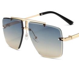 Fashion Rimless Sunglasses Unisex Irregular Sun Glasse Anti-UV Spectacles Trimming Eyeglasses Simlplity Goggles Ornamental