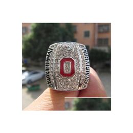 Cluster Rings Ohio State 2014 C.Jones National Championship Ring With Wooden Display Box Souvenir Men Fan Gift Wholesale Drop Drop Del Dh3Ht