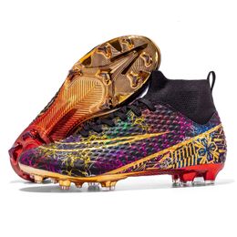 Safety Shoes Especial Edition Gold Sole Soccer Men FGAG AntiSlip Football Boots Kids Professional Field Sneakers Cleats 231124