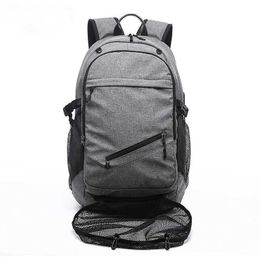 Outdoor Bags Outdoor Men's Sports Gym Bag Laptop Backpack USB Charging Travel Basketball Backpacks With Ball Holder Teenager Soccer Ball Pack J230424