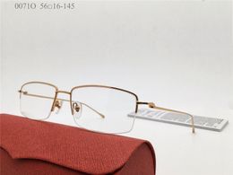 New selling clear small lens 18k frames gold-plated ultra-light square half frame optical glasses men business style eyewear model 0071O