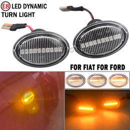 2pcs LED dynamic side marker light turn signal lamp for FIAT 4S 63 3P NUOVA 500 ABARTH For Ford KA DESDE Lancia YPSILON Maserati