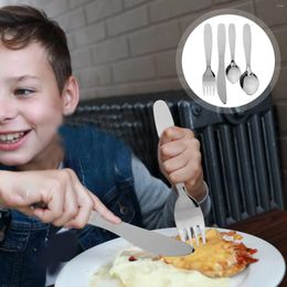 Dinnerware Sets Tableware Children Stainless Steel Silverware Baby Kit Fork Soup Ladle Steak Spoon Necessity Western Flatware