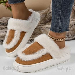 Slippers Vintage Winter Fluffy Slippers Women Warm Fur Mules Luxury Design Outdoor Indoor Shoes Platform Fuzzy Slippers 2023 New Korean T231125