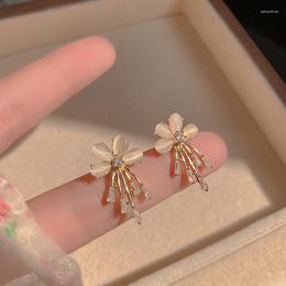 Stud Earrings Colorful L 925 Sterling Silver Opal Flower Light Luxury For Women Party Girl's Fashion Jewelry Accessories Gift