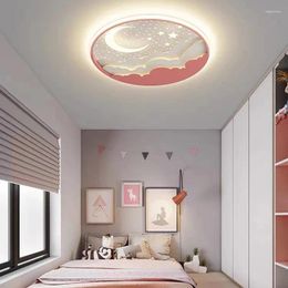 Ceiling Lights Modern 42W Led Light For Children's Room Bedroom Study Kids Baby Blue Pink Cartoon Lamp Decor Fixtures