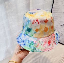 Tie-dyeing Women Bucket Hats Designer Floral Letter Graffiti Fedoras Mens Fisher Caps Luxury Baseball Cap Fashion Casquette