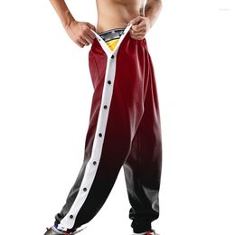 Men's Pants Casual Mens Trousers Gradient Colour Print Side Buttoned Split Long Pant Streetwear 2023 Spring Summer Fashion Men Jogging