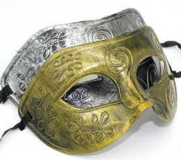 Men039s retro GrecoRoman Gladiator masquerade masks Vintage GoldenSilver Mask silver Carnival Mask Mens Halloween Costume Par4989345