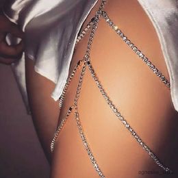 Anklets Thigh Chain Heart Leg Jewellery For Women Shining Crystal Thigh Waist Chain Harness Body Sexy Accessories Fashion Item R231125