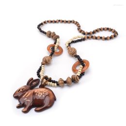 Pendant Necklaces Chinese Style Zodiac Hand-carved Lines DIY Beaded Necklace Fashion Jewelry For Women Birthday Gift Present