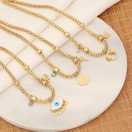 Pendant Necklaces 316L Stainless Steel Hollow Chain Eyes Cross Necklace For Women High Quality Non Fading Neck Party Jewelry Gift