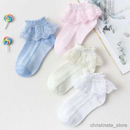 Kids Socks Girls Lace Ruffle Princess Mesh Socks Infant Baby Kids Short Sock Ruffle White Pink Little Girl Socks Toddler Girl Socks 1-7Y