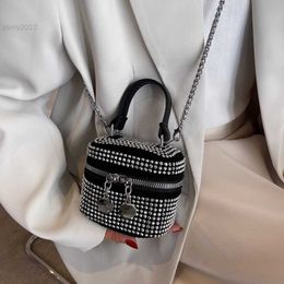 Totes Fashion Rhinestone Lipstick Bags for Women Luxury Chain Shoulder Bag New Purses and Handbags Designer Crossbody Bag Cute Satchel