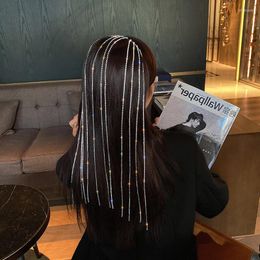 Hair Clips Full Rhinestone Headband For Women Long Tassel Crystal HairClip Wedding Party Accessories Jewellery