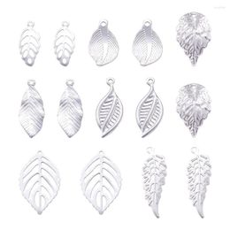 Charms Stainless Steel Pendants Leaf Plant Metal Dangle For DIY Bracelet Necklace Earring Jewelry Craft Supplies