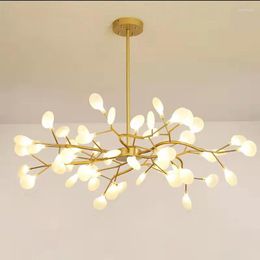 Chandeliers Modern Firefly LED Chandelier For Living Room Bedroom Tree Branch Pendant Lamp Hanging Luminaire