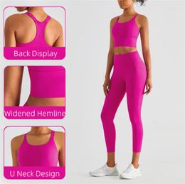 Active Shirts High Impact Proof Sexy Sports Bra Womens Nake Feeling Material Breathable Top Quality Adjustable Strap Tank