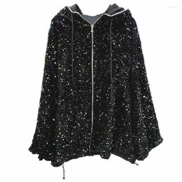 Women's Jackets Women's Jackets Fashion Sequined Ladies Jacket Models Casual Zipper Long Sleeve Loose Women's Cardigan 2023 Autumn and Winter Nfz8