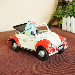 Party Favor Handmade Classic Car Model With Surfboard Vintage Metal Craft Shooting Props Creative Bar/Pub/Cafe Decoration Kids Gift