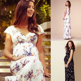 Maternity Dresses Dres's Dres Floral ShortSleeved Long Pregnant 6 Month Baby Girl Clothes Evening Dress 230425