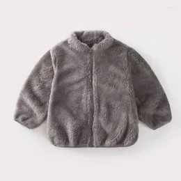 Jackets Children Velvet Jacket Kids Plush Turtleneck Sweater Coat Top Thicken Autumn Winter Baby Clothes For Boy Girl Solid