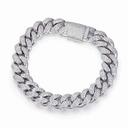 Miami Hip Hop S925 Sterling Silver12mm 16 18 20 22 24 26 Inch d Vvs Moissanite Choker Cuban Link Chain Necklace for Men