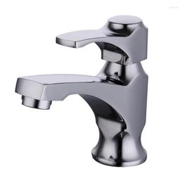 Bathroom Sink Faucets G1/2 Zinc Alloy Faucet European Single Handle Hole Deck Mount Cold Fashion Art Washbasin Tap