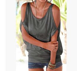 T-shirt Casual Women's Tshirts Summer Women Short Sleeved Loose Candy Colour Batwing Open Cold Shoulder Top Fashion Clothing Tees0EZL