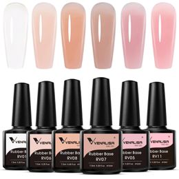 Nail Gel 7.5ml 6/12Pcs/Set VenalisaGel Nail Polish Set Kit Summer Neon UV LED Nail Art Gel Jelly Semi Permanent Rubber Base Varnish Gel 231124