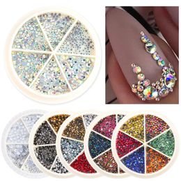 Nail Art Decorations 1 Box AB Crystal 3D Rhinestones For Nails Glitter Gold Silver FlatBack Irregular Stones DIY Manicure LY1893