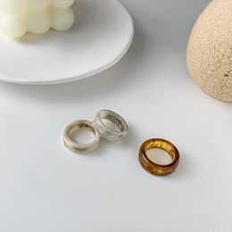 Cluster Rings Minimalist Colorful Transparent Resin Acrylic For Women Korea Fashion Geometric Round Circle Jewelry Accessories
