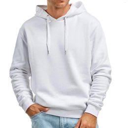 Men's Hoodies Spring And Autumn 60% Cotton Loose Tees Tops Solid Plush Sweatshirt Sports Fashion Casual Hooded Male Coat