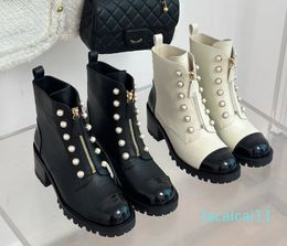 Decor Front Zip Designer Leather Mixed Color Autumn Boots Daily Comfortable Boots