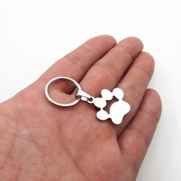 Keychains Silver Tone Dog Key Chains Fashion Stainless Steel Pendant Keychain Jewelry