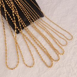 Chains 316 Stainless Steel Necklace For Women Long Beads Chain Choker Gold Colour Bead Necklaces Fashion Jewellery Gift Wholesale