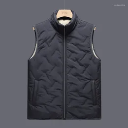 Men's Vests Men' Sleeveless Vest Jackets Winter Fashion Male Cotton-Padded Coats Men Stand Collar Warm Waistcoats Clothing 5XL Z176