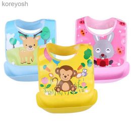 Bibs Burp Cloths Baby Bib Imitation Silicone Waterproof Rice Pocket Food Eat Dinner Clothing Feeding After Meals Bavoir Tablier L231125