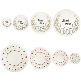Round Woven Insulated Mat Table Light Luxury Nordic Cotton Printed Placemat Tray Coaster Pot and Bowl Mat diameter 12/18/24/30cm
