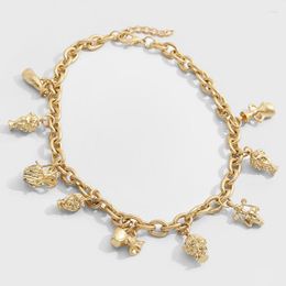Pendant Necklaces Punk Hip Hop Necklace For Men/Women/Couples Wine Glass Avatar Vase Gold Colour Accessories Jewellery Fashion Retro Chains