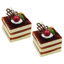 Party Decoration 2PCS Pography Props Home Cube Cake Simulation Model Decor