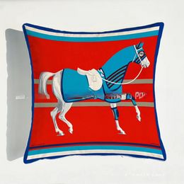 Classic Horse Series Square Pillow Holland Velvet Super Soft Sample Room Decoration Printing Cushion Cover