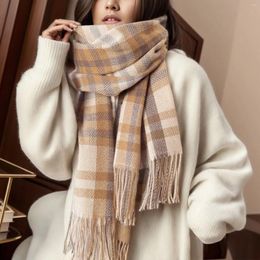 Scarves Womens Long Plaid Warm Scarfs Korean Fashion Winter And Fall Woolen Scarf Elegant Outdoor Neck Thickened Hijab