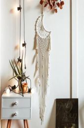 Moon Tassel Macrame Wall Hanging Tapestry DIY Handmade Woven Home Decor for Bedroom Woven Boho Tapestry Hanging8087192